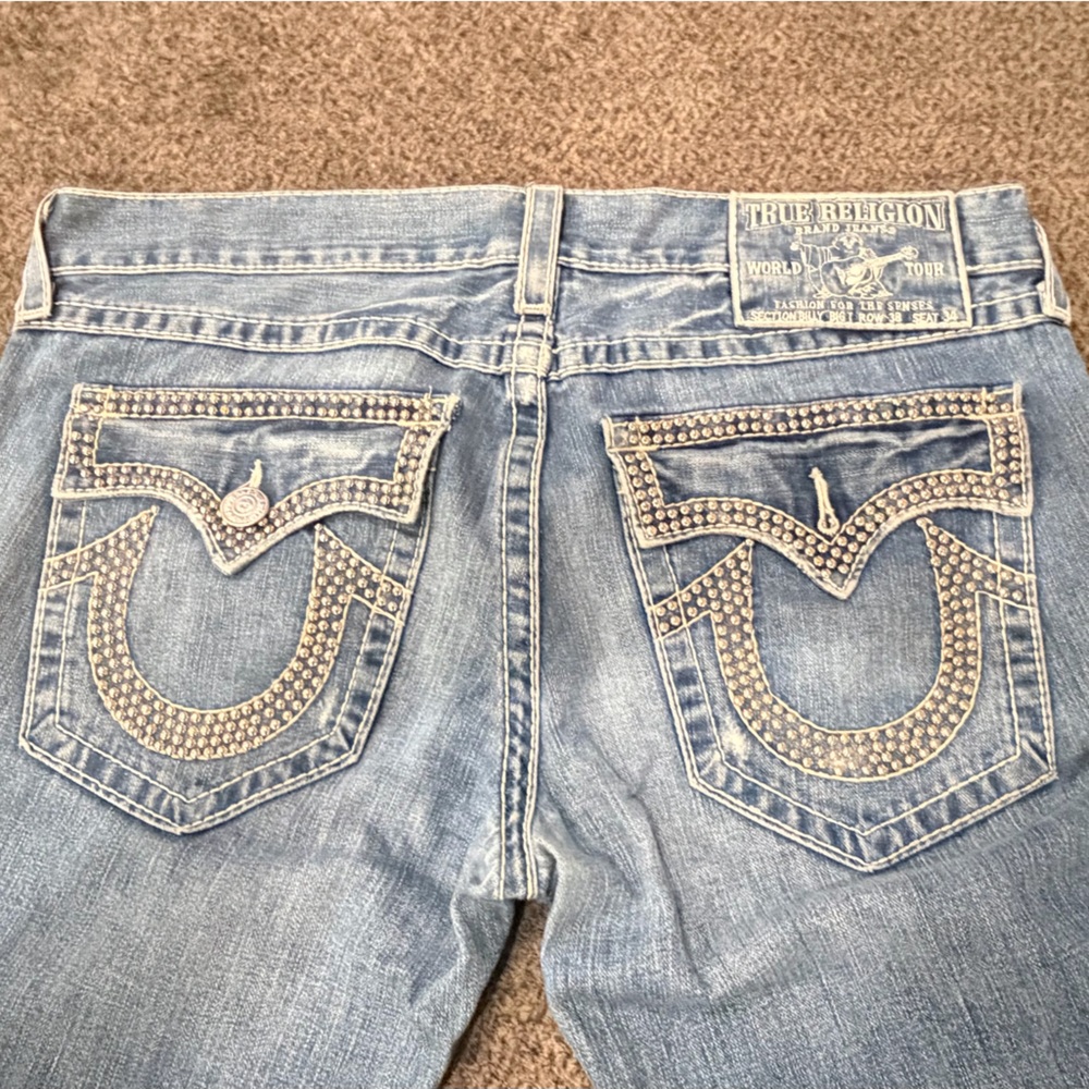 True Religion Light Blue men's Jeans with Silver Accents
